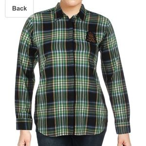 Ralph Lauren Womens Crested Crest Patch Plaid